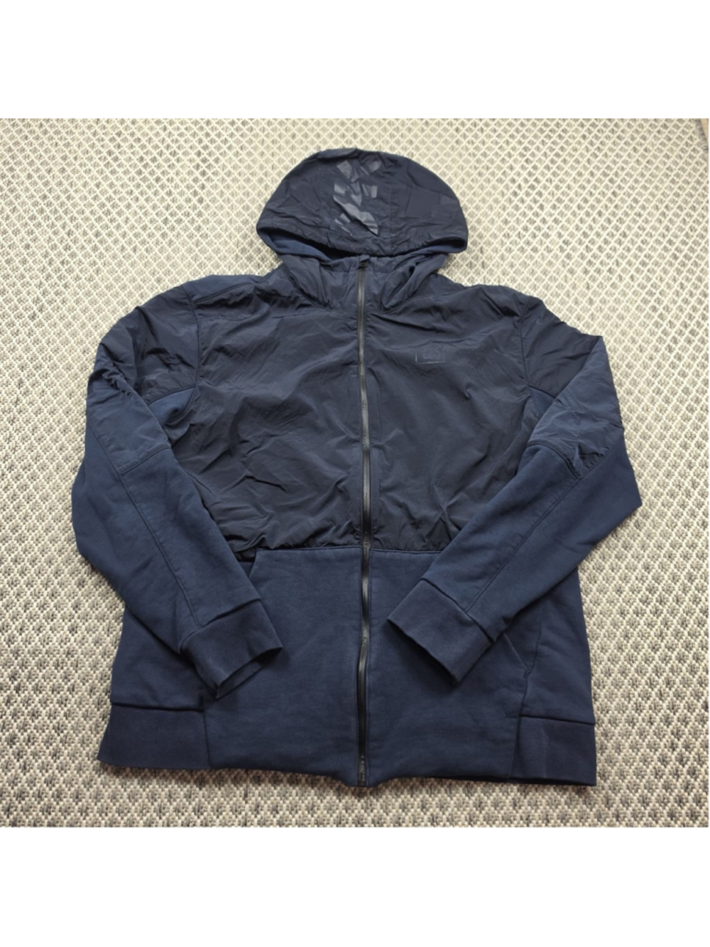 Oakley Full Zip Hooded Jacket Navy Mens XL Lightweight Hybrid Hoodie Logo